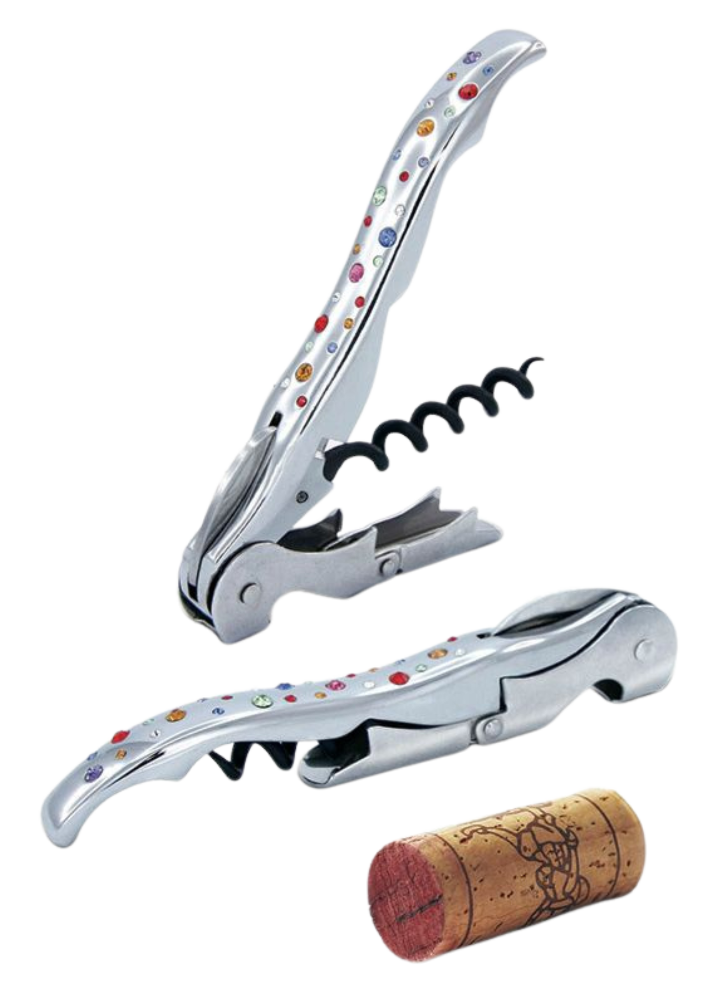 Swarovsky® kristállyal kirakott Pulltap's dugóhúzó - Cristal color